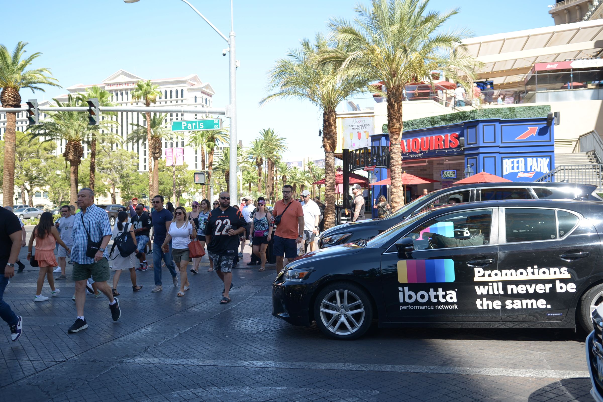Ibotta wrapped car campaign in Vegas