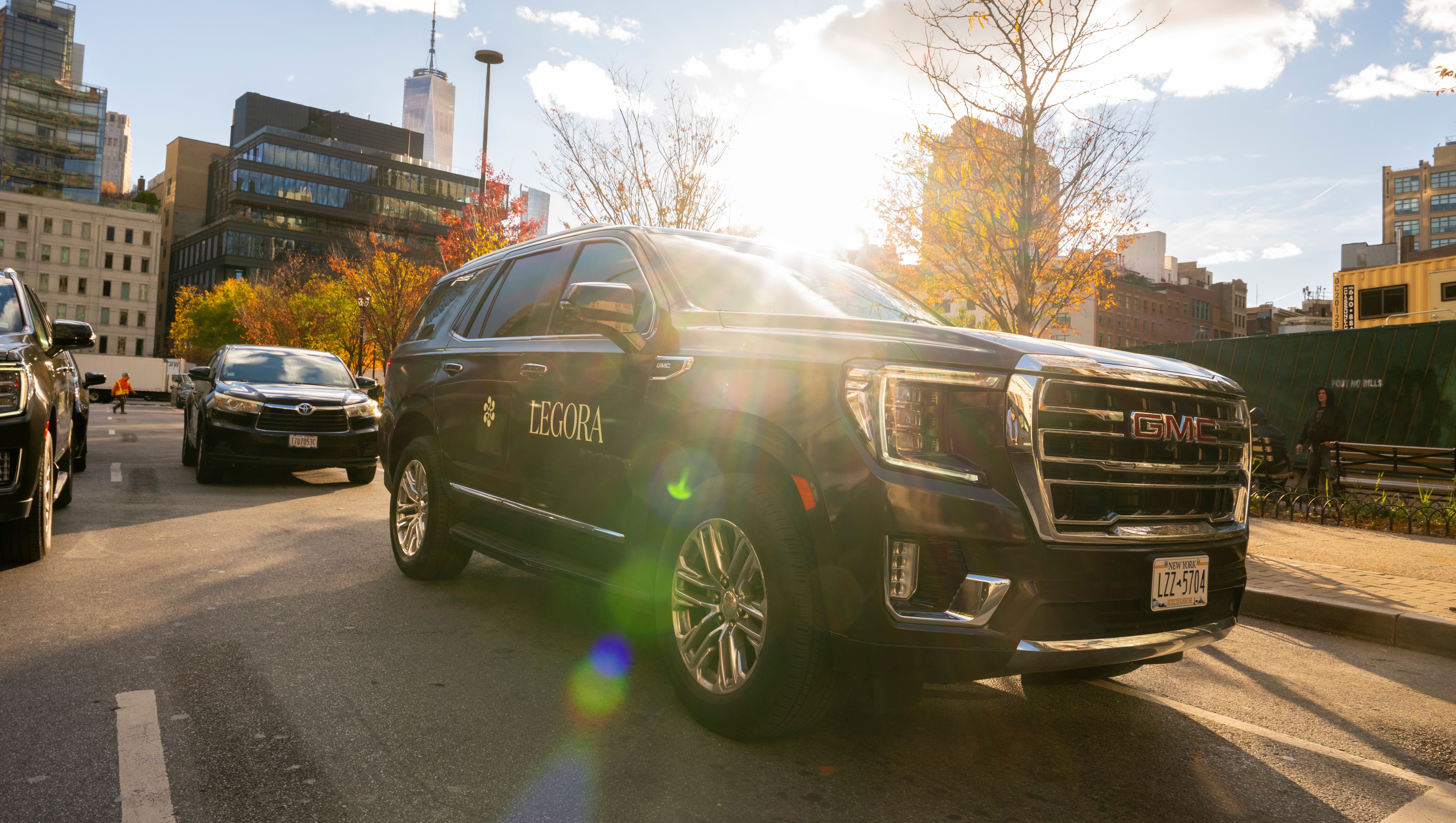 Wrapped car with Legora branding 