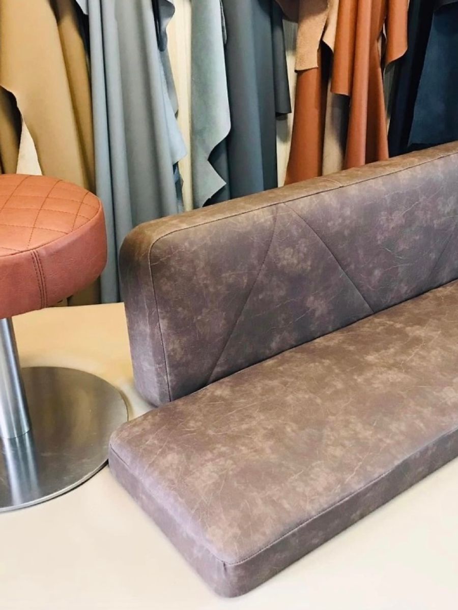 Leather furniture in an upholstery workshop