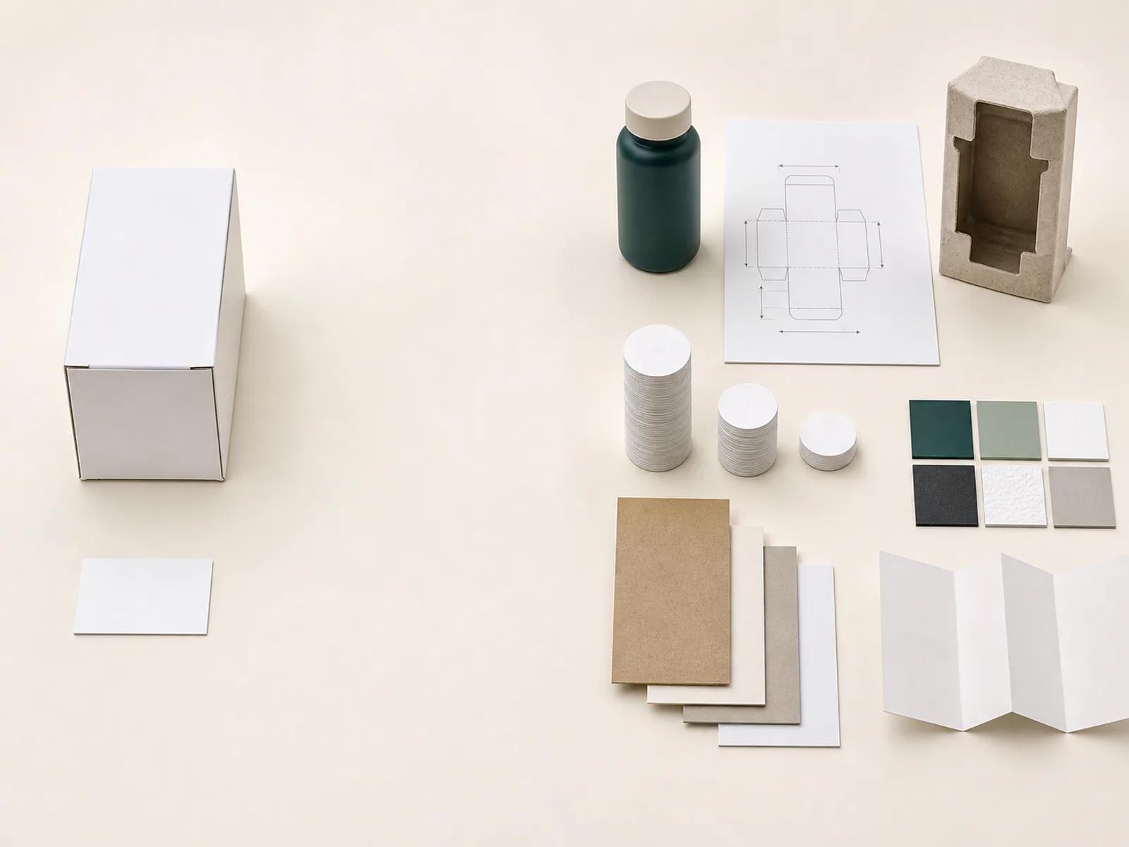 Incomplete blank quote card contrasted with a complete packaging specification set