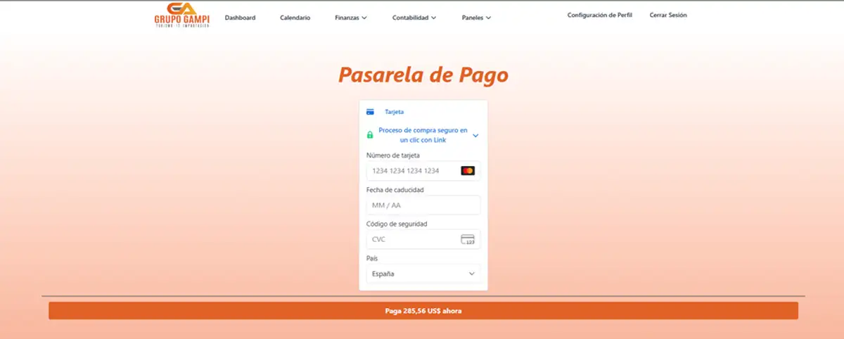 Integración de pasarela de pago personalizada con Stripe