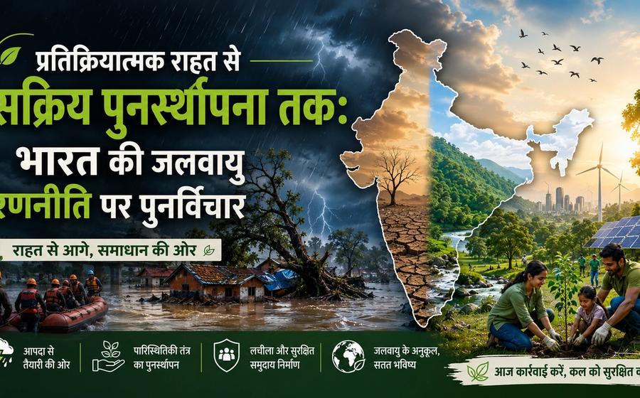 प्रतिक्रियात्मक राहत से सक्रिय पुनर्स्थापना तक: भारत की जलवायु रणनीति पर पुनर्विचार cover image