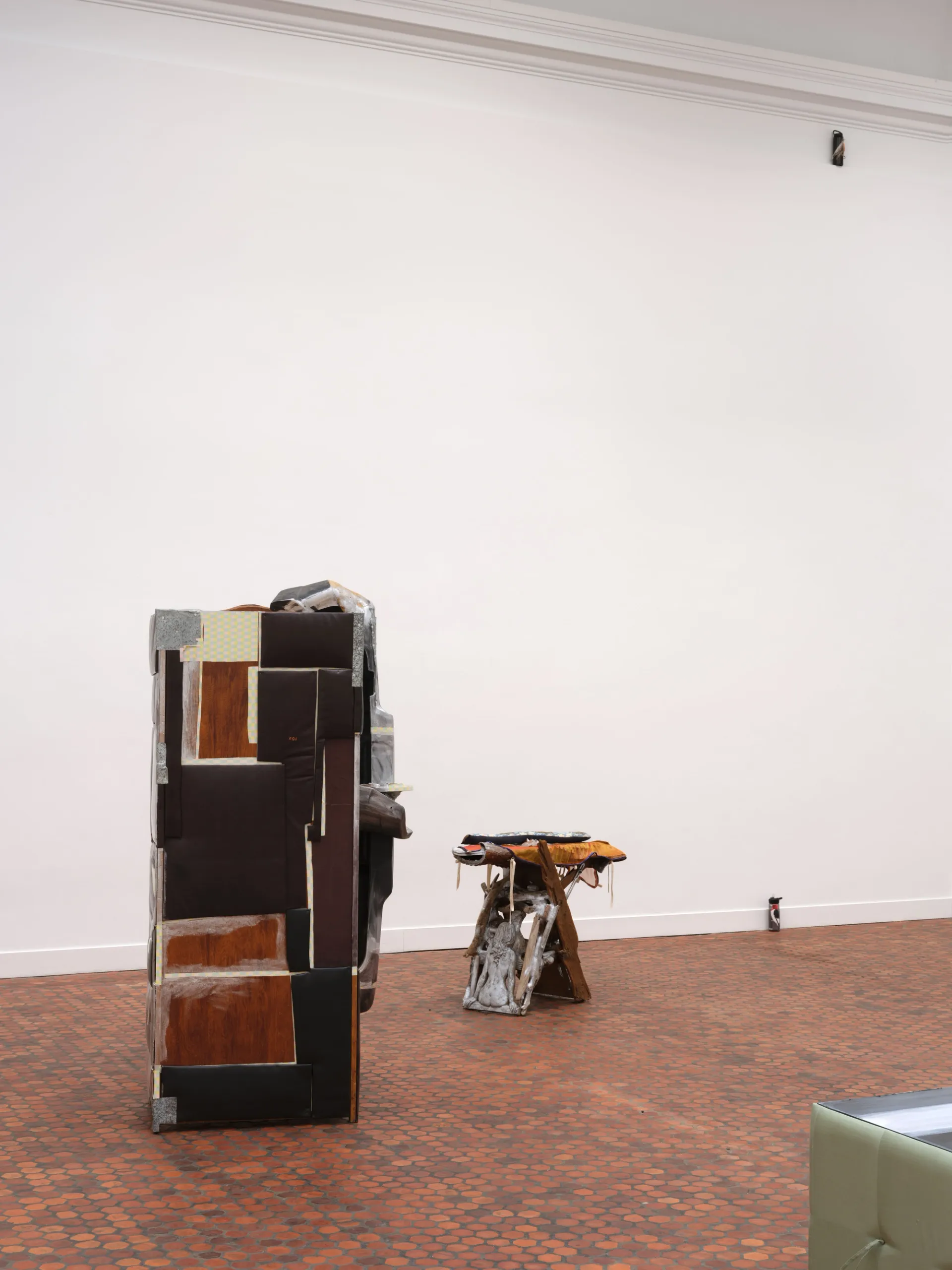 Two sculptures in gallery