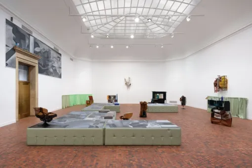 Gallery filled with sculptures