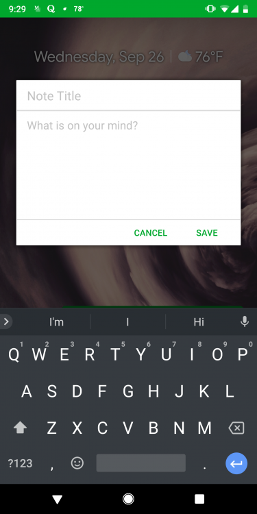 Evernote Mobile Widget Bar