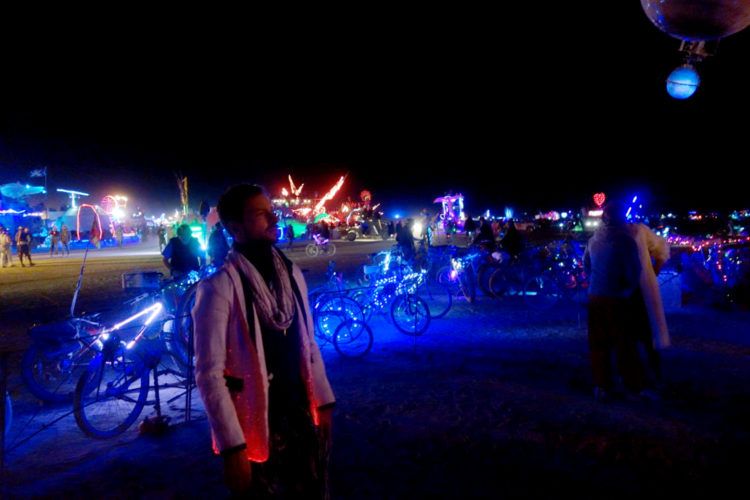 Burning Man White Suit Glow
