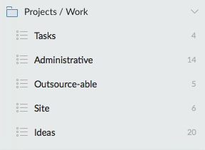 Wunderlist Projects & Work List
