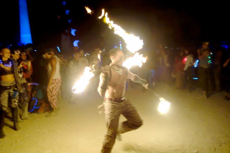 Burning Man Male Firedancer