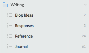 Wunderlist Writing List