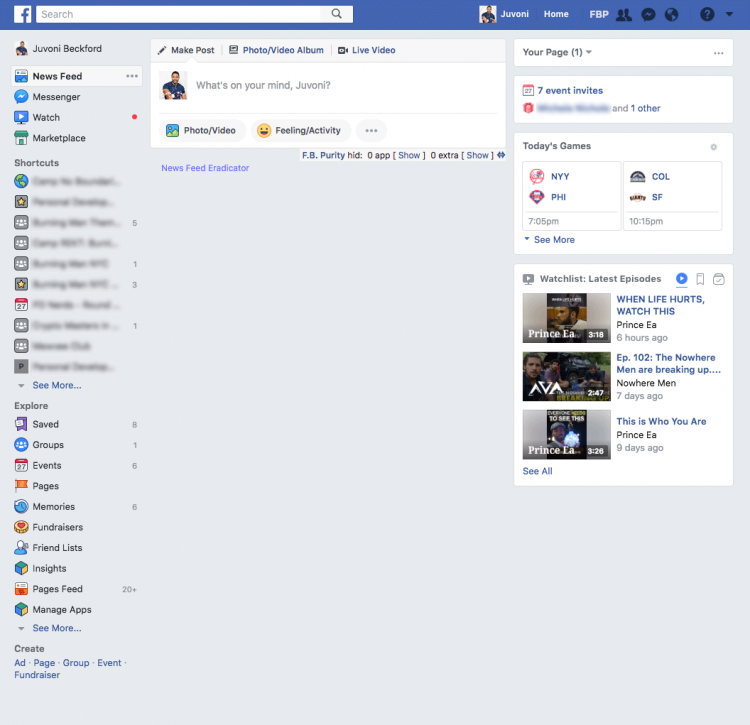 Facebook No-feed