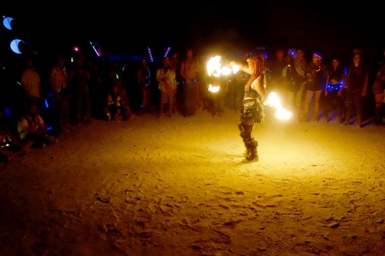 Burning Man Female Fire Dancer