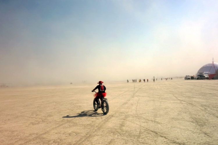 Burning Man Tutu on Bike