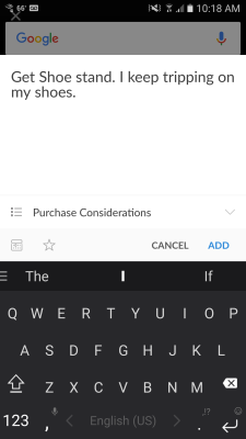 Wunderlist Quick Add on Android