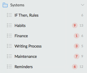 Wunderlist Systems List