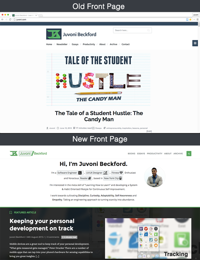 Old Front Page - New Front Page