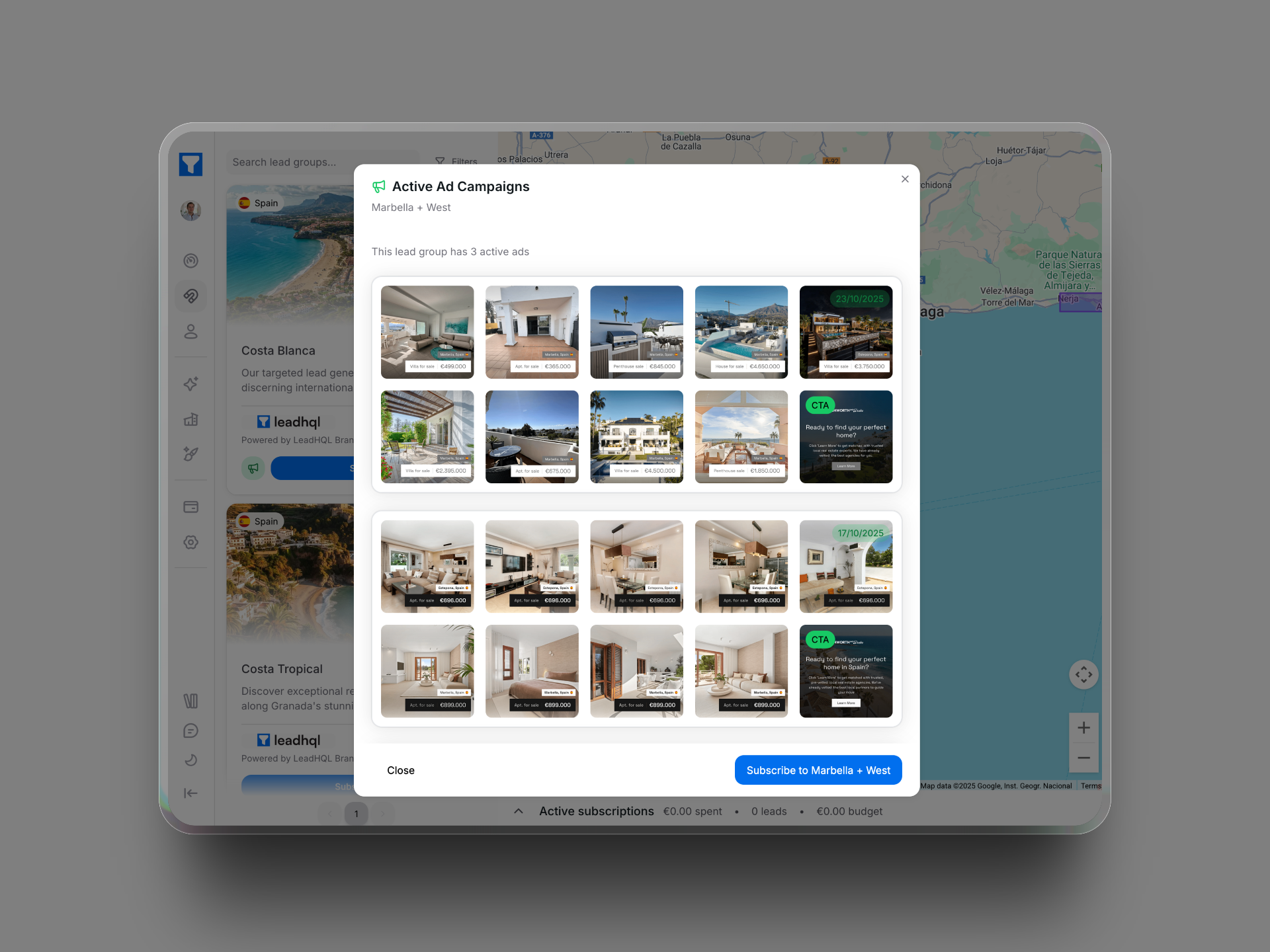 Screenshot of LeadHQL Ads Library