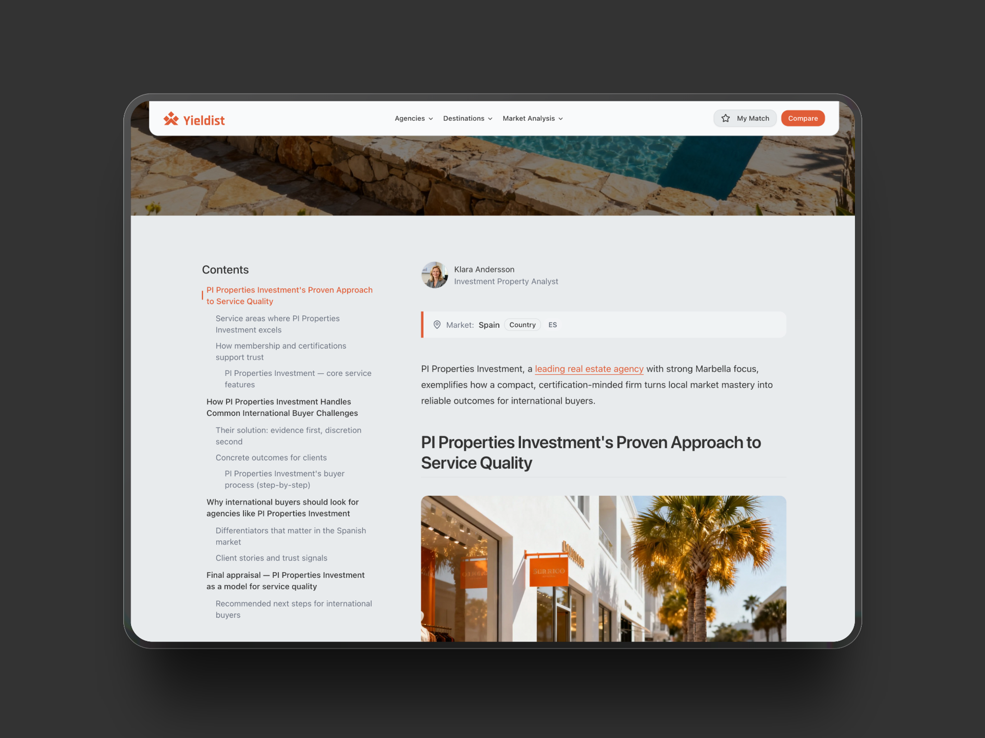 Screenshot from The Yieldist