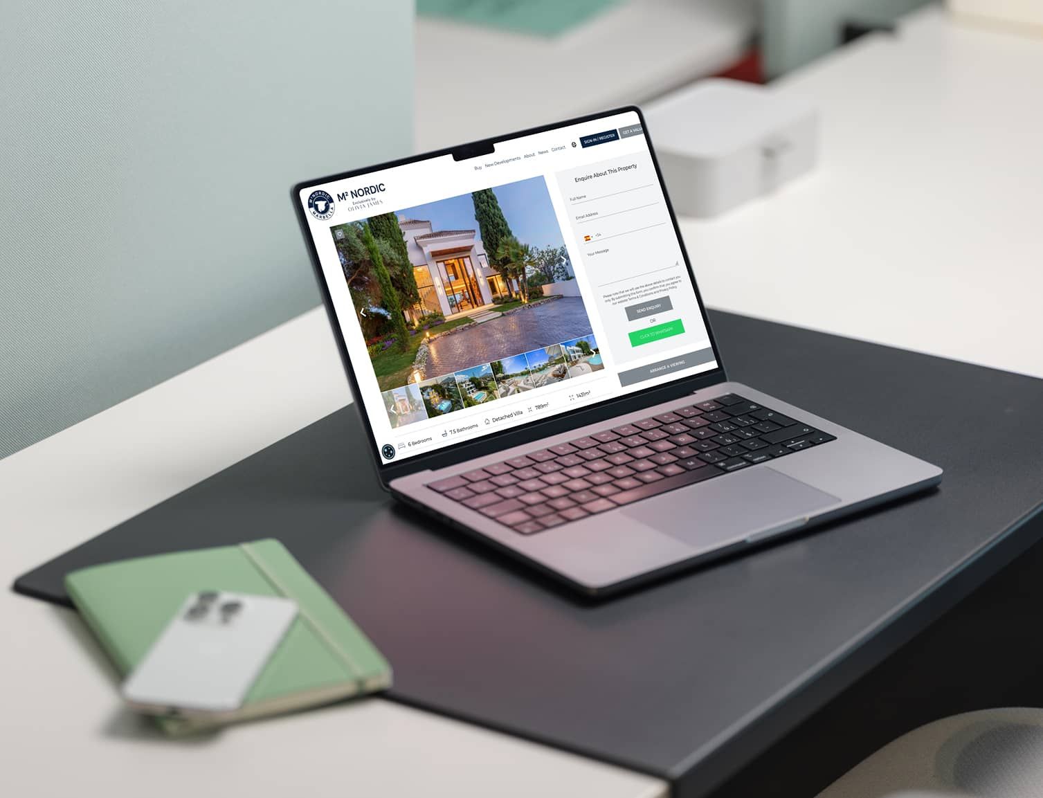 Property listing on M2 Nordic's website