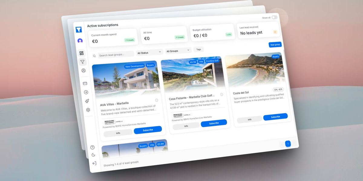 Screenshot of Lead Groups in LeadHQL Dashboard