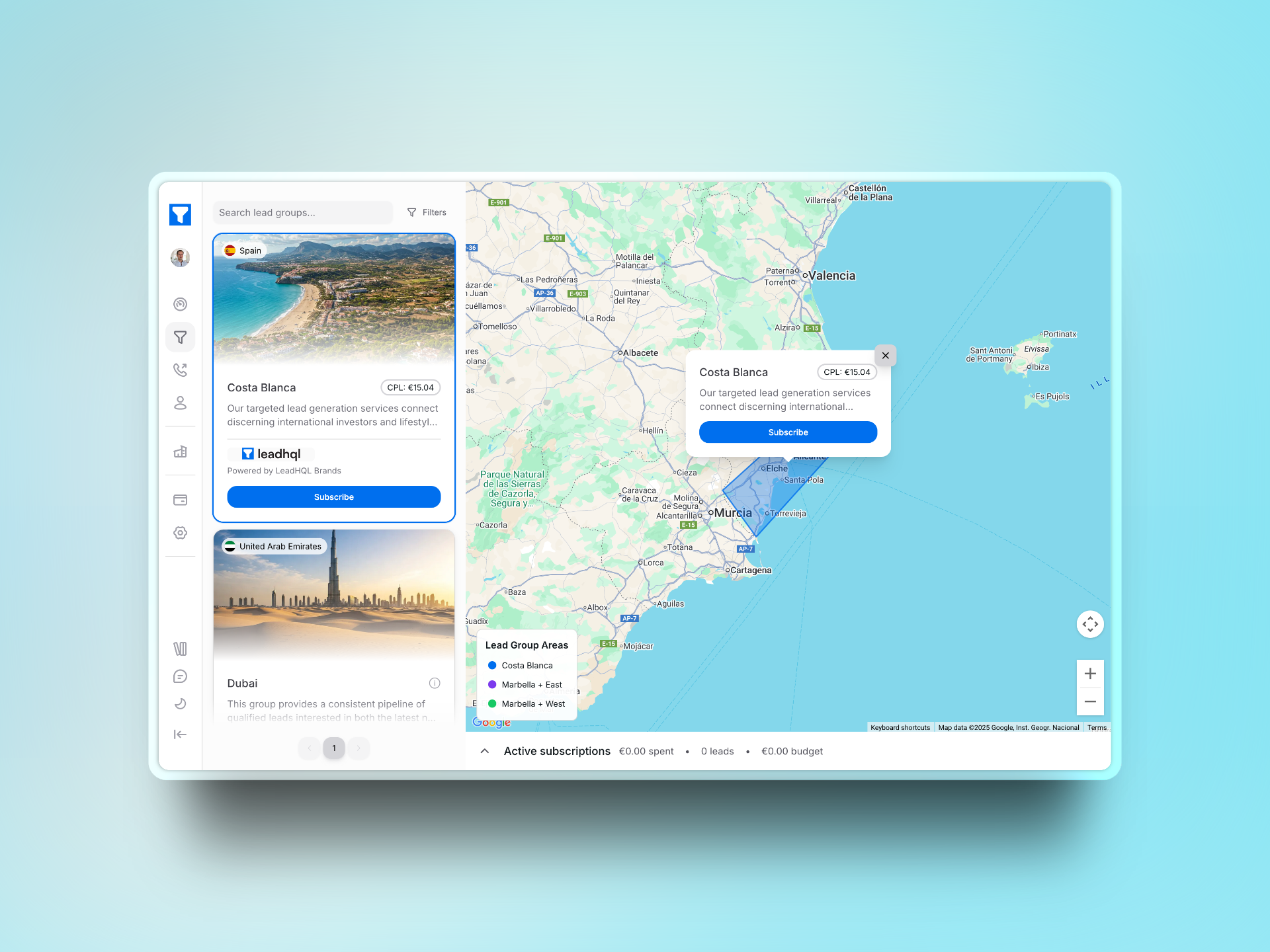 New Lead Groups view in Dashboard