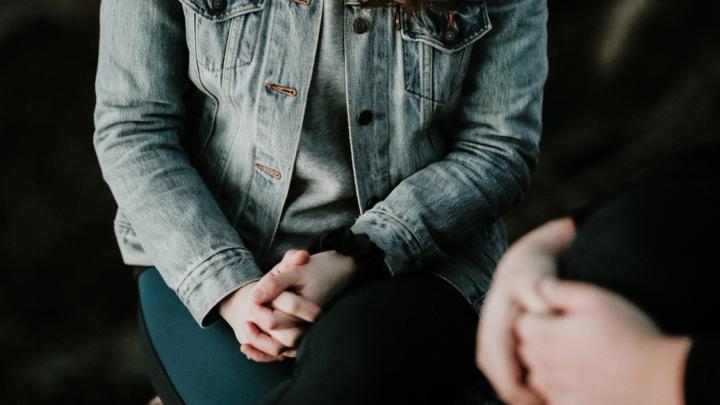 Woman with holding hands