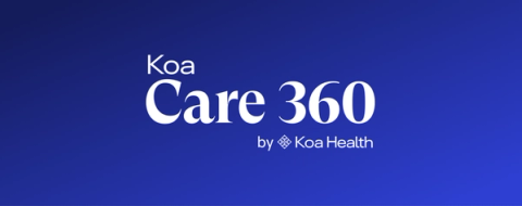 The Koa Care 360 by Koa Health logo on a blue gradient field