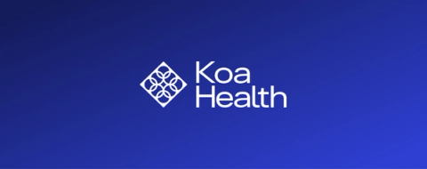 Koa Health logo in blue ombre 