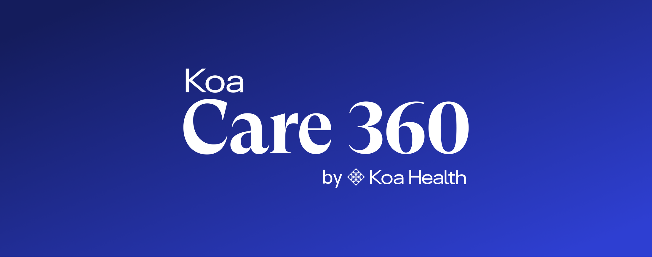 Comprehensive mental health service Koa Care 360's logo on a blue gradient field