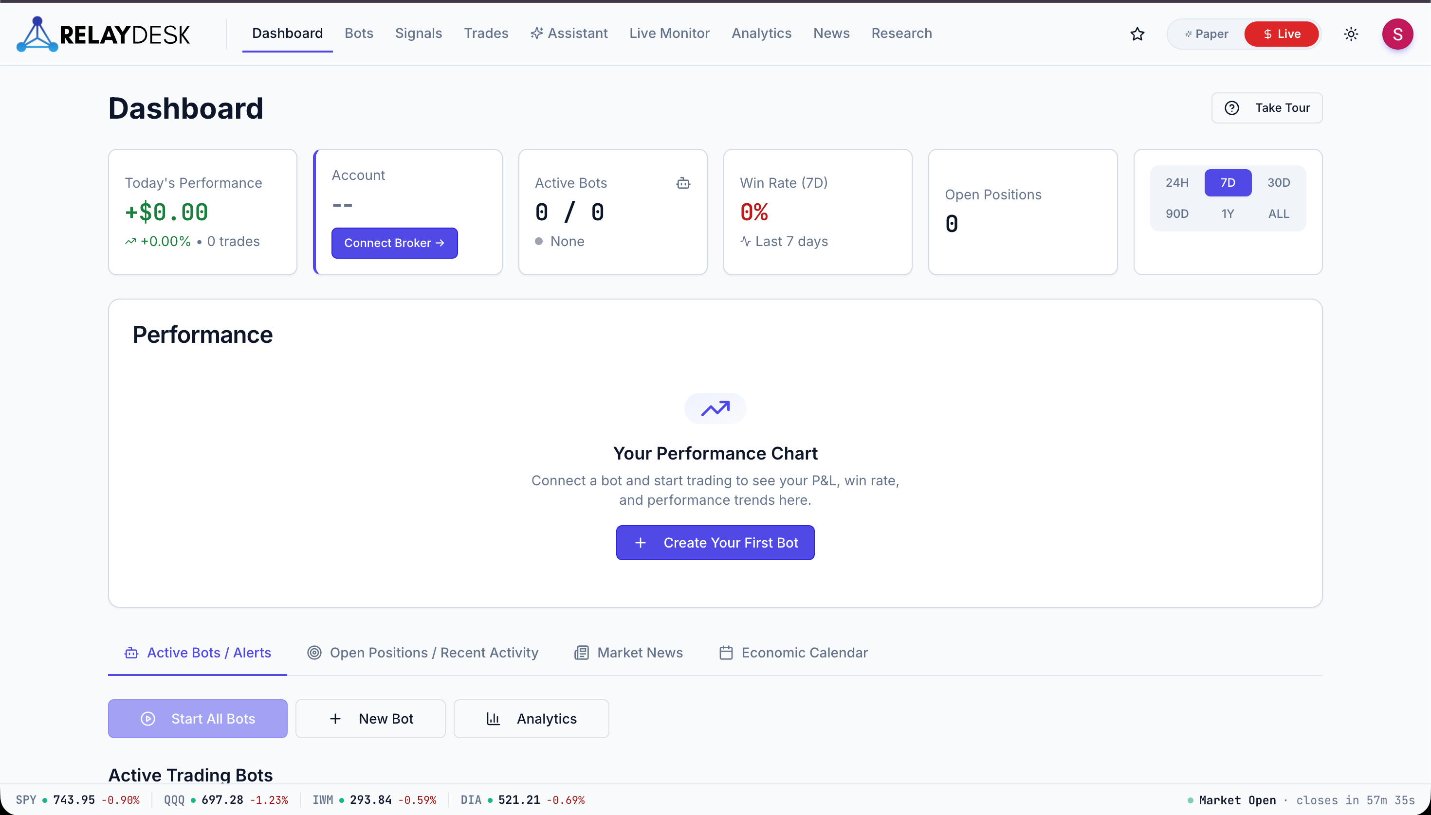 Update Market Status Bar