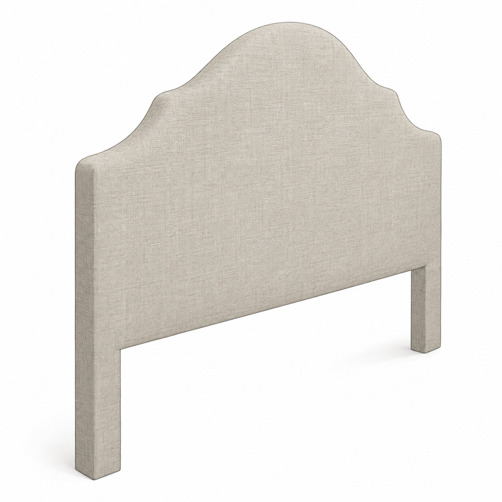 Mocked image of plain headboard in grey fabric
