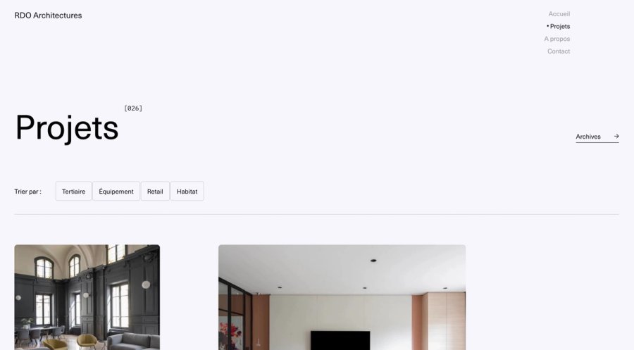 Hero page des projets