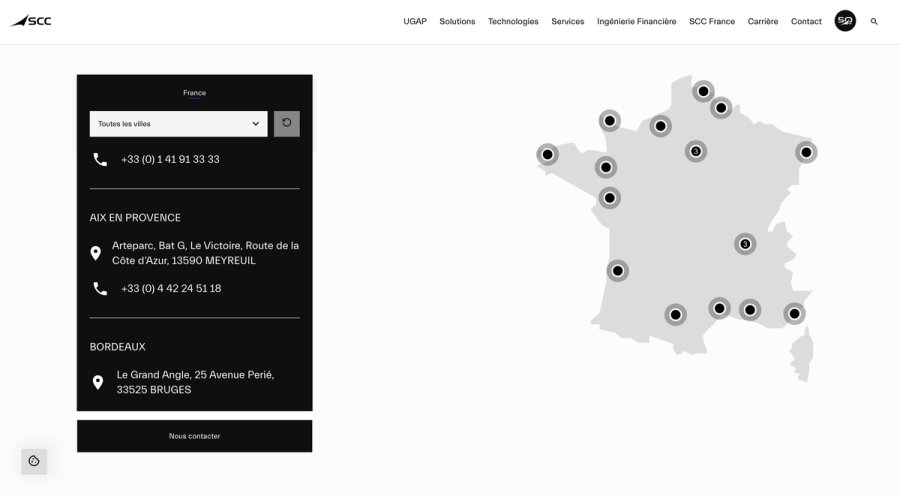 Carte interactive de leurs bureaux