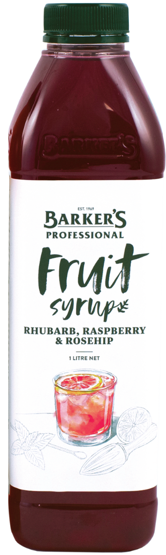 Rhubarb, Raspberry & Rosehip Fruit Syrup 1L