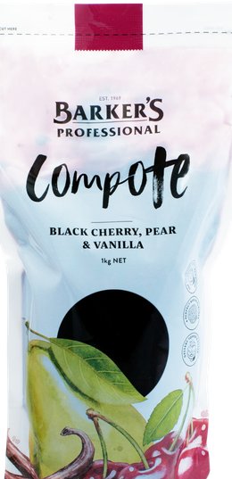 Black Cherry, Pear & Vanilla Compote 1kg