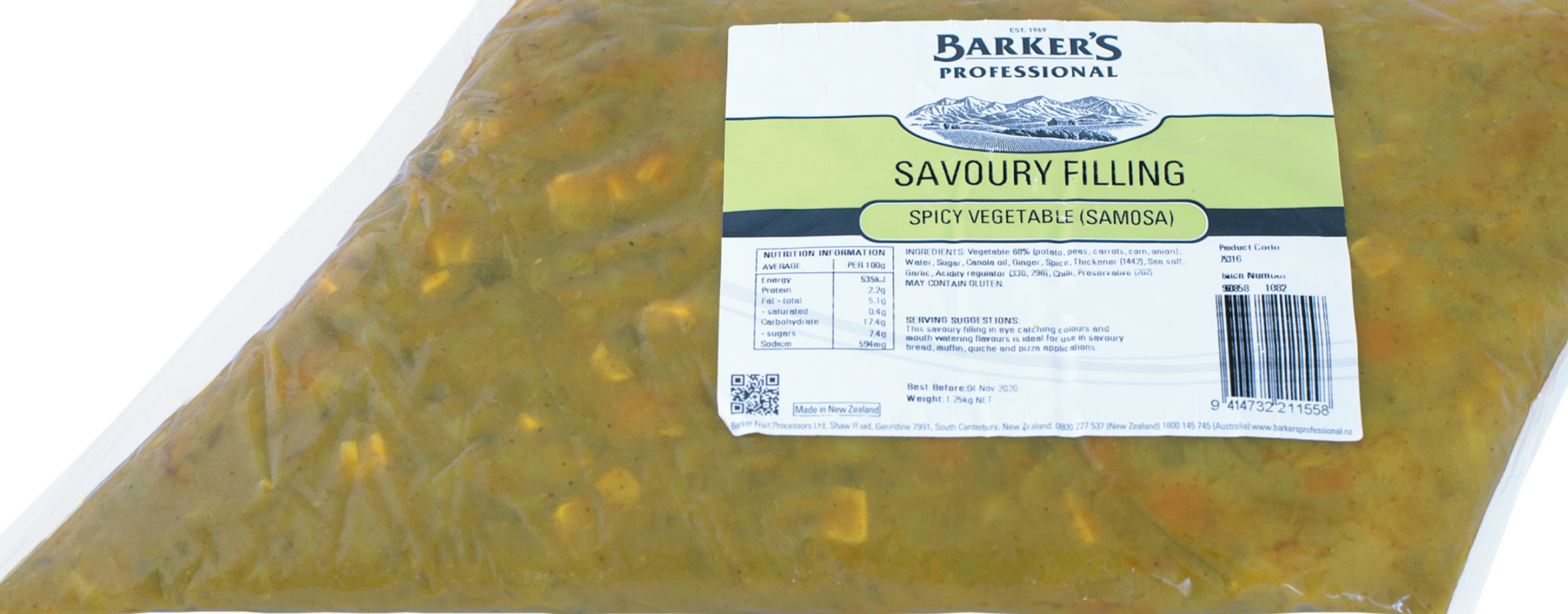 Spicy Vegetable Savoury Filling 1.25kg