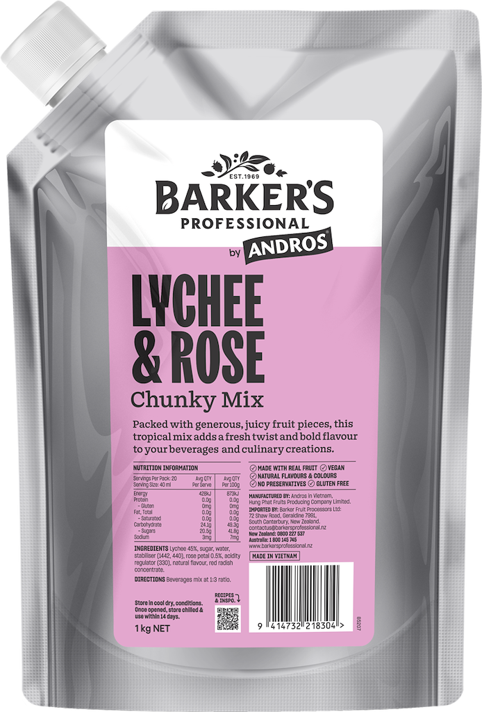Barker's Professional by Andros Lychee & Rose Chunky Mix