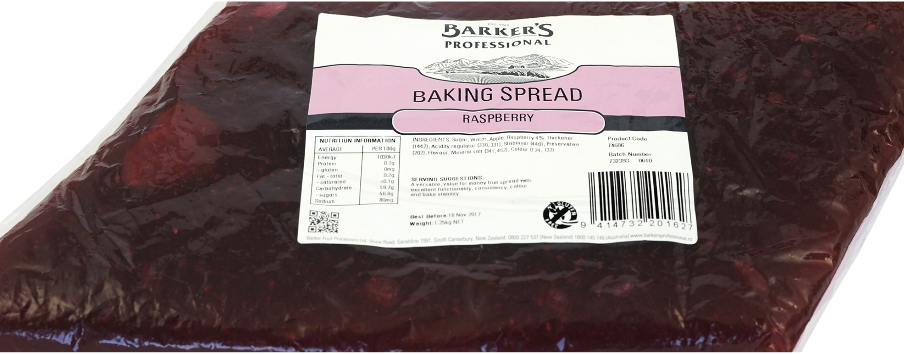 Raspberry Patisserie Filling 1.25kg