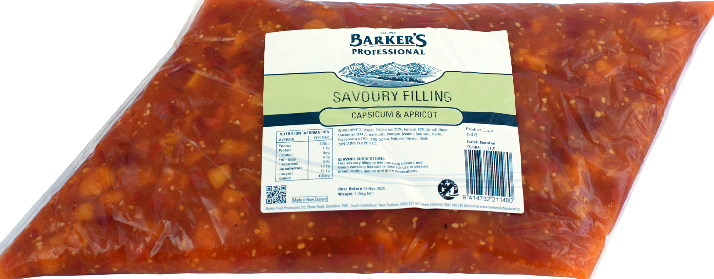 Capsicum & Apricot Savoury Filling 1.25kg