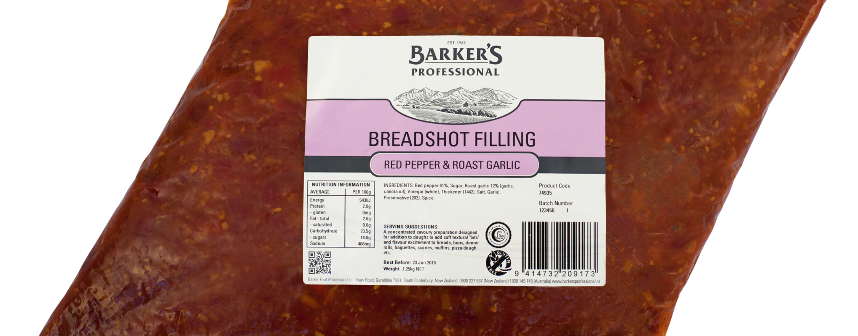 Red Pepper & Roast Garlic Breadshot Filling 1.25kg