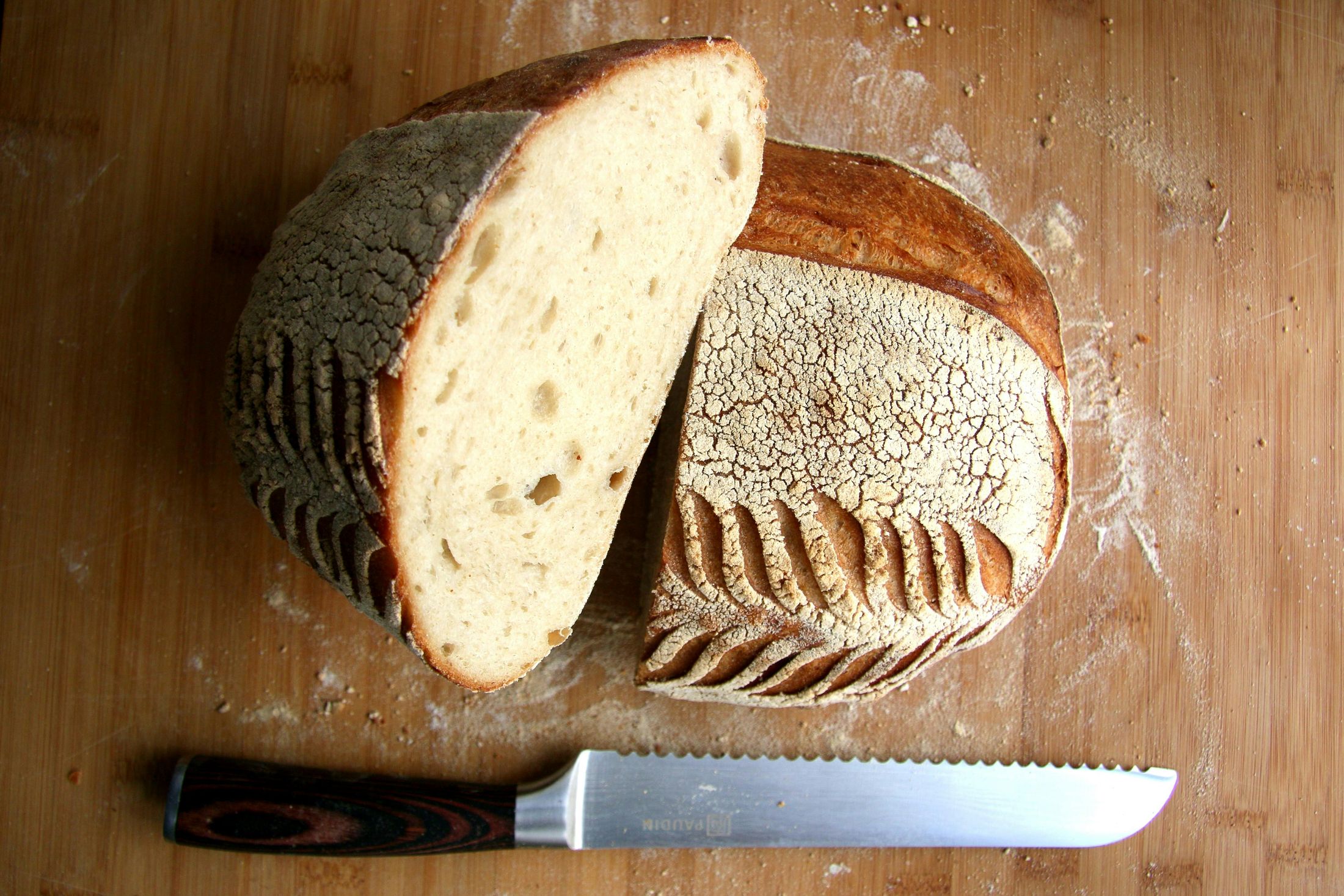 A sliced sourdough