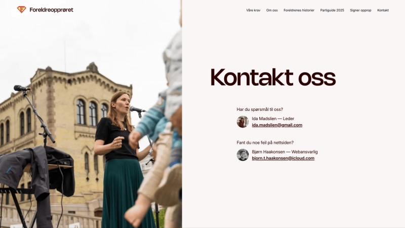 Foreldreopprøret — Kontakt oss