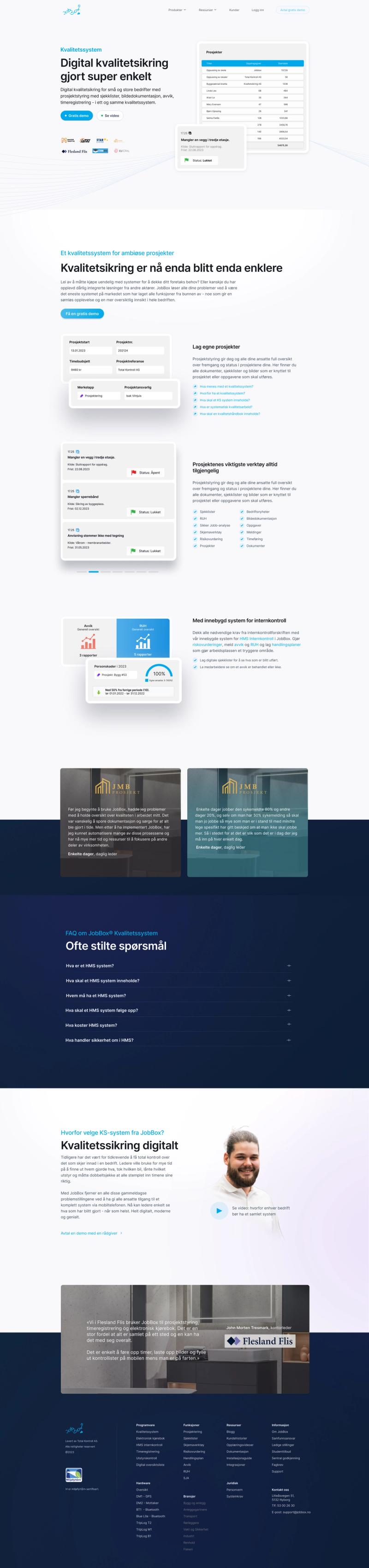 JobBox Kvalitetssystem Design i Figma