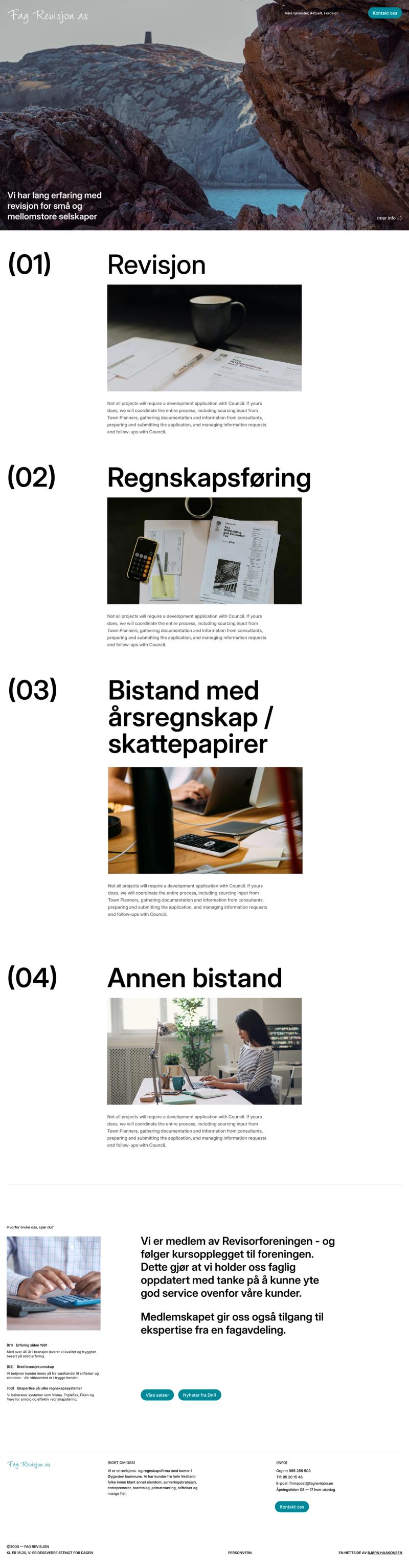 fag revisjon one pager