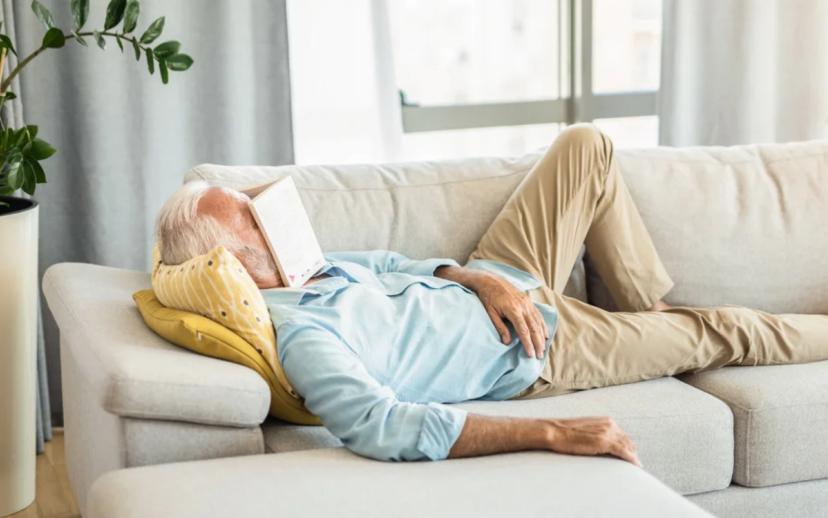 Man laying on couch