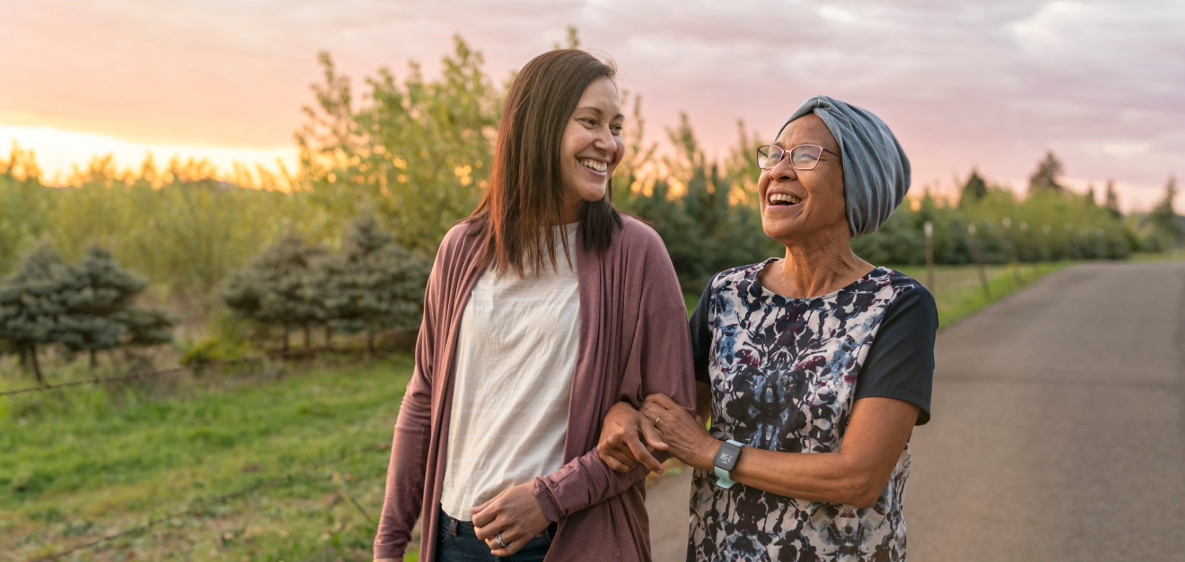 two women laughing