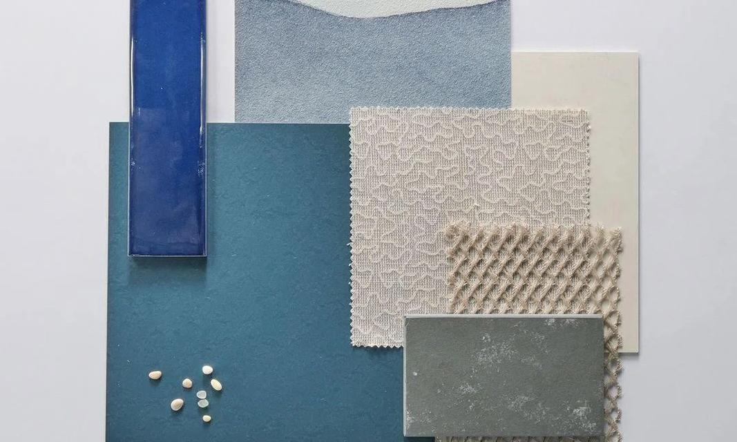 ▲「9月のマルセイユ」と題した、Inspirational Palettes。松田さんの取り寄せて良かったと話す、S-Sense by RIPPU「マテリアルタイル」は写真左上。