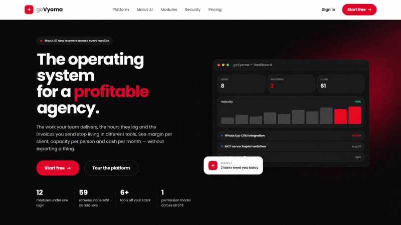 goVyoma CRM screenshot
