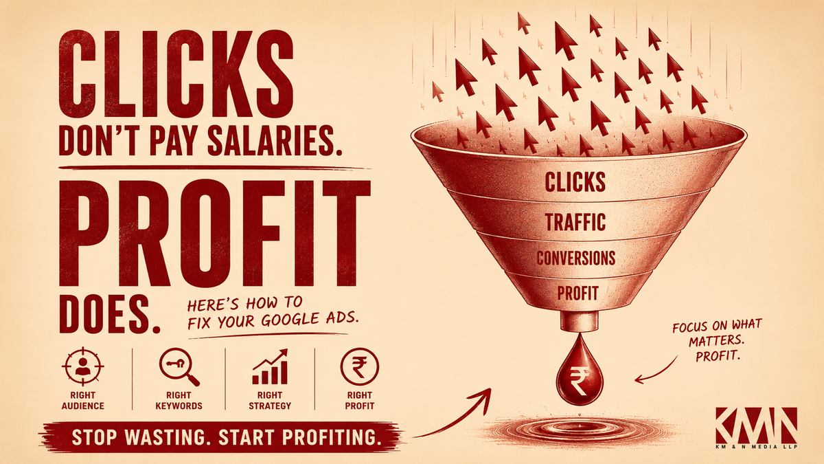 Google Ads profit-first strategy by KM&N Media to improve ROAS and reduce wasted ad spend.