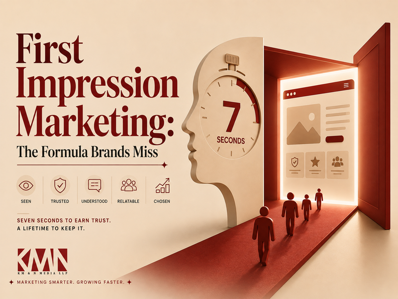 First impression marketing by KM&N Media to build customer trust and improve brand conversions.