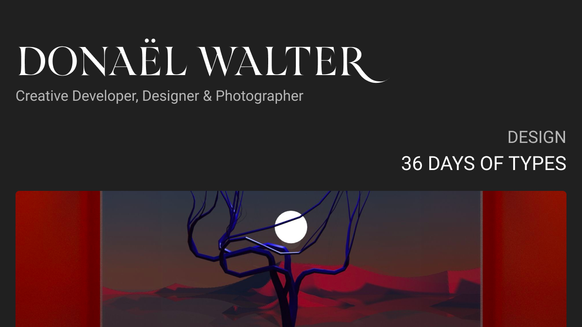 36 days of types dona l walter portfolio creative development